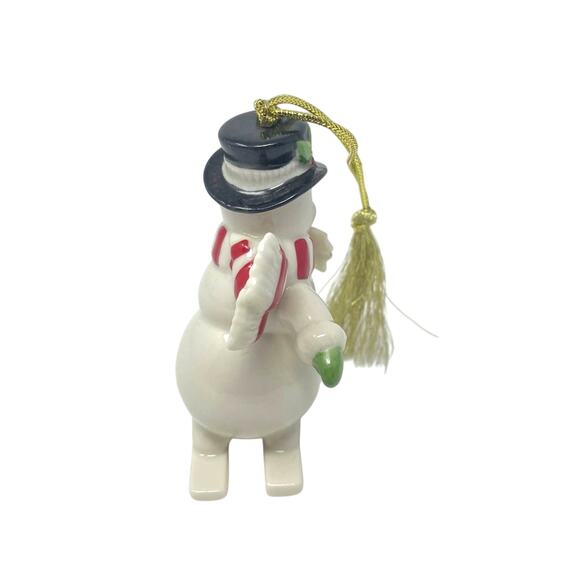 Lenox | Skiing Snowman Ornament White with Red Scarf - Picture 3 of 5